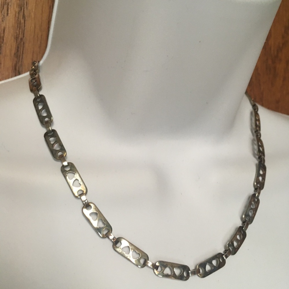 Unique Silver Heart Necklace with clasp